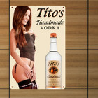 Titos Vodka Metal Tin Sign Mancave Garage Bar Pub Decor Vodka Sign 12  