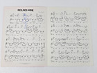 Neil Diamond Hand Signed Autographed Piano Music Red Red Wine 9x12
