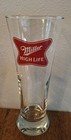 Vintage Miller High Life Glass Footed Pilsner 8  Lot Of 6 Beer Glasses 16 Ounce