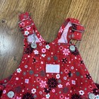 Vintage Oshkosh B    Gosh 3 M Vestbak Floral Corduroy Bubble Overalls Made Usa Red