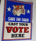 Esso Tiger Poster  save The Tiger Cast Your Vote Here  1960   s 18 X 24 Vintage