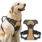 Brown Adjustable Reflective Pet Dog Harness  handle Easy Control Breathable Mesh