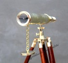 Floor Standing 18  Brass Marine Telescope Tripod Collectible Spy Glass Telescope