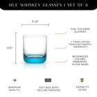 Joyjolt Hue Colorful Whiskey Set Of 6  10oz Drink Glasses  Double Old Fashioned