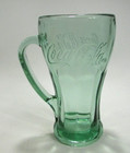Vintage 6  Green Coca-cola Genuine Glass With Handle Libbey 14 5oz Heavy