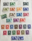 Hungary - Lot Of 300 Plus Different Stamps On Old Album Pages - Mostly 1940   s