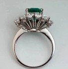 5 45 Ct Natural Emerald Diamond Bridal Proposal Solid 18k White Gold Ring