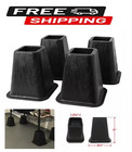 Pack Of 4 Black Bed Risers 6  Height Durable Heavy Duty Construction 300 Lb Load