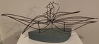 Vintage Abstract Wire Wood Sculpture Mid Century Modern Mcm Metal Art 60s 70s