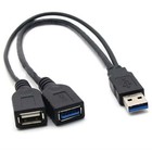Usb 3 0 Male To 2 Usb Female Data Hub Power Adapter Y Splitter Charging Cable B