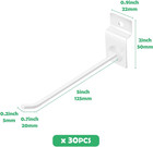 30pcs 6 Inch White Slatwall Panel Hooks  Heavy Duty Slat Wall Hanging Display H