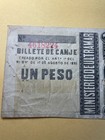 1895 Puerto Rico 1 Peso Billete De Canje Full Counterfoil Ultramar Note
