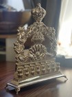 Vintage Judaica Silver Plate Hanukkah Menorah Candleholder 11 5  Beautiful 