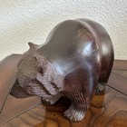Vintage Ironwood Hand Carved Wood Brown Grizzly Bear Figure Statue 6  Polished