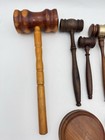 8  Wooden Gavel Lot With Sound Block  Miniature Gavels   Presentation Box