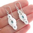 Desert Wind 925 Sterling Silver Southwestern Real Turquoise Dangle Earrings