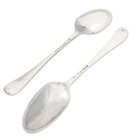 2 George Smith Georgian Sterling Serving Spoons Old English 1776 Monogram Tf
