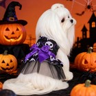 Funny Halloween Dog Tulle Bow Dress dog Skull Costume Clothes Outfit pet Cat    