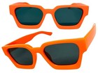 Classic Elegant Vintage Retro Style Sunglasses Thick Neon Orange Frame Dark Lens