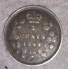 1896 Canada Queen Victoria Sterling Silver  5 Cents Km2  Silver