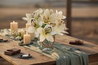 White Orchid Artificial Flowers With Greenery 6 Stem Bundle Faux Silk Wedding