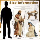 Morningro 3 Pcs Metal Christmas Outdoor Nativity Scene Set Large Holy Family Out