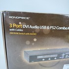 Monoprice 3-port Dvi Audio Usb Ps2 Combo Kvm Switch Kcf-131da Black With Cables