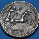 Roman Coin  Silver Denarius  Republic L  Rutilius Flaccus  Ca 77 B c  Rome