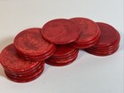 Vintage Red Swirl Catalin   Bakelite Poker Chips  22 