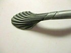 Drawer Pull Handle Antique Silver   Pewter 3  Screw Centers Ribbed 1990s Modern