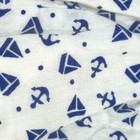 Baby Boy Sun Bucket Hat Nautical Sailboats Anchors White Blue Union Made Vintage