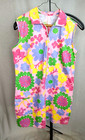 Vtg 60s 70s Handmade Womens S m Romper Mod Pop Art Flowers Playsuit Zipper Front