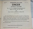 Vtg 1956 Singer Automatic Zigzagger Instruction Manual Only 161102   161103