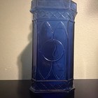 Blue Glass Decorative Bottle Decanter  Geometric Vintage retro Glossy Finish