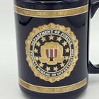 Fbi Federal Bureau Investigation Heraldry Mug Department Justice Navy Gold