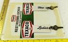 Vintage Texaco Gas Men   Ladies Bathroom Key Holder Painted Metal Signs Original