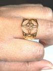 Witch Knot Golden Stainless Steel Ring For Women Wiccan Cross Celtics Knot Sz 8 