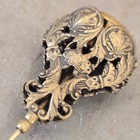 Antique Brass Victorian Ornate Hat Pin Organic Form Large Amber Crystal Hatpin