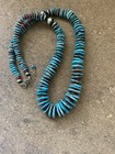 Sterling Silver  Graduated Turquoise Coral Bead Necklace  24 Inch