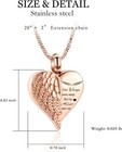 Yinplsmemory Love Heart Urn Necklace For Ashes Keepsake Memorial Cremation Jewel