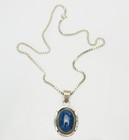 Jon Mccray Vintage Sterling Silver Azurite Navajo Native American Necklace