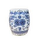 10  Blue White Porcelain Double Dragons Round Shape Stand Display Art Gb677