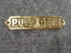 Nautical Brass Poop Deck Metal Sign Vintage Ship Plaque Costal Boat Nameplate