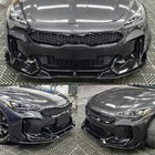 For Kia Stinger Gt Gt-line 2018-23 Ad Style Gloss Black Front Bumper Lip Spoiler
