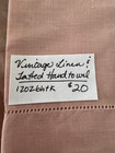 Nice  Vintage Linen And Tatted Hand Towel Peach Color Lace Edge