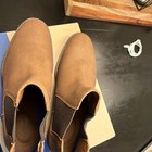 Clarks Brown Suede Chelsea Boots Men s Us 10 5 Pull On Cushioned Footbed Ankle
