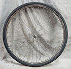 1950 s Schwinn Front 26  Vintage Cruiser Bike Wheel Silver Fractional Av Bolt-on