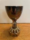 Oppenheim 24k Gold silver Tone 5 75  Jerusalem Jewish Kiddush Cup Goblet Vintage