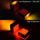 2x Double Face Square 51 Led Truck Pedestal Fender Turn Signal Lights Amber red