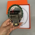 Compact Mirror Comb Set Vintage Style Makeup Brush Alloy Travel Gift Boxed